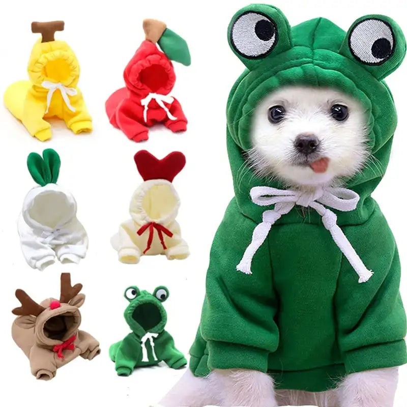 Cute Fruit Dog Clothes For Small Dogs Hoodies Winter Warm Fleece Pet Clothing Puppy Cat Costume Coat For French Chihuahua Outfit - Lootquake