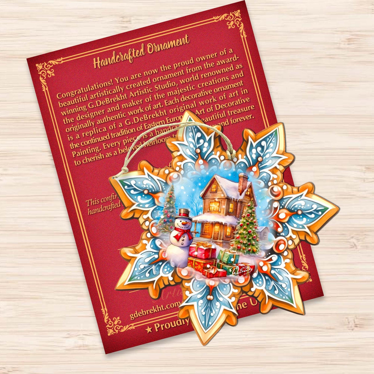 Adornos de madera con forma de copo de nieve de G. Debrekht - Regalos para muñecos de nieve - Decoración navideña de Papá Noel - 8688404