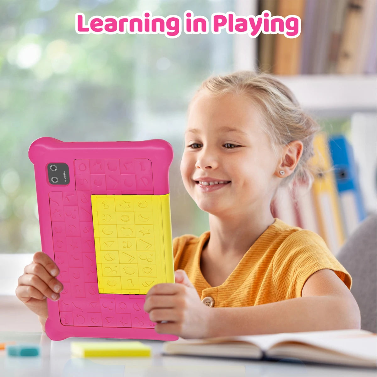 Tablette enfant TK707 7 pouces Android 13 Quad Core 5 Go RAM 32 Go ROM 128 Go extensible WiFi Bluetooth Cadeau enfant Logiciel pour enfants Manette de jeu