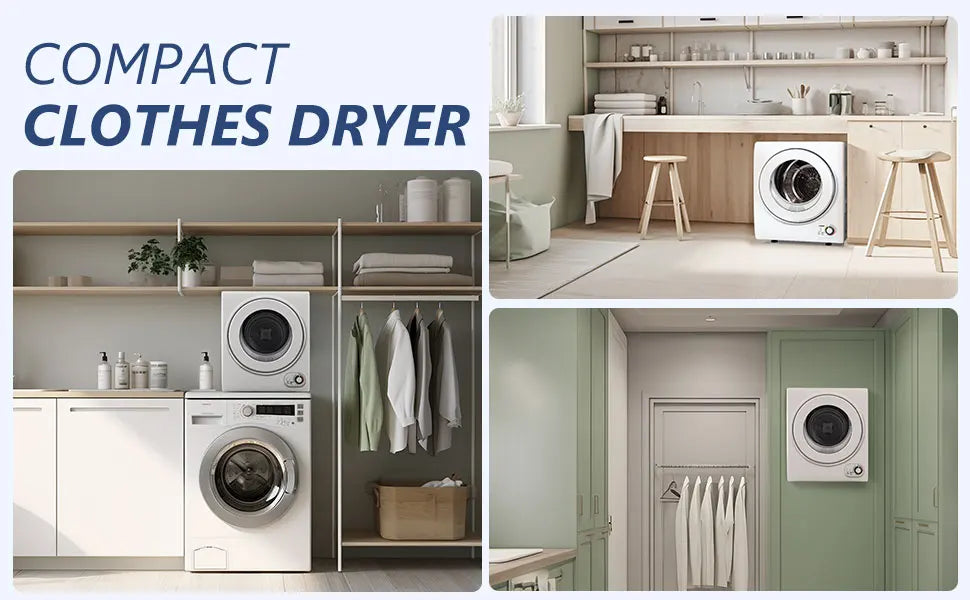 Sèche-linge compact SIMZLIFE 110 V 850 W, capacité de 1,5 pi³, cuve en acier inoxydable, pour camping-cars et appartements, 3 modes de séchage