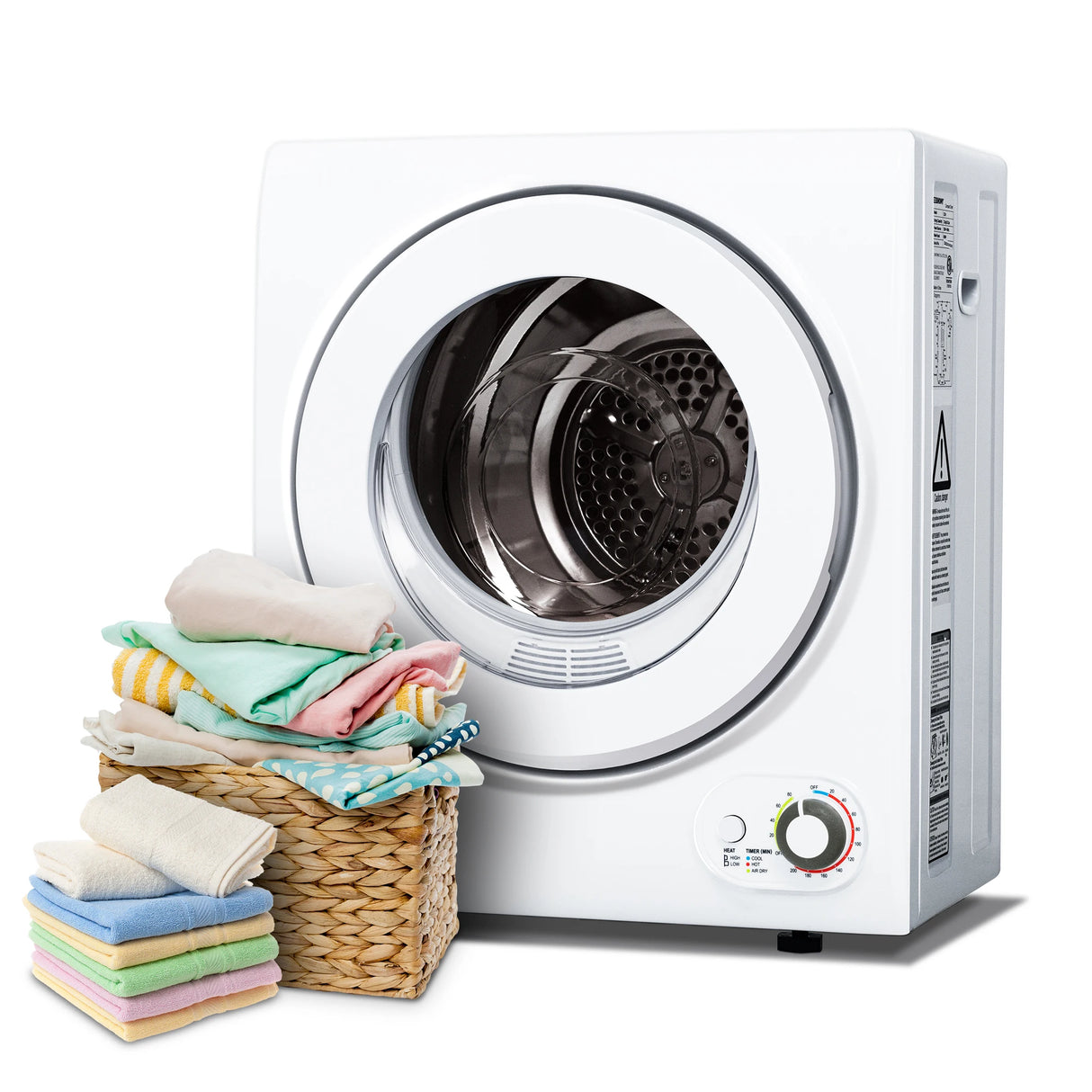 Sèche-linge compact SIMZLIFE 110 V 850 W, capacité de 1,5 pi³, cuve en acier inoxydable, pour camping-cars et appartements, 3 modes de séchage