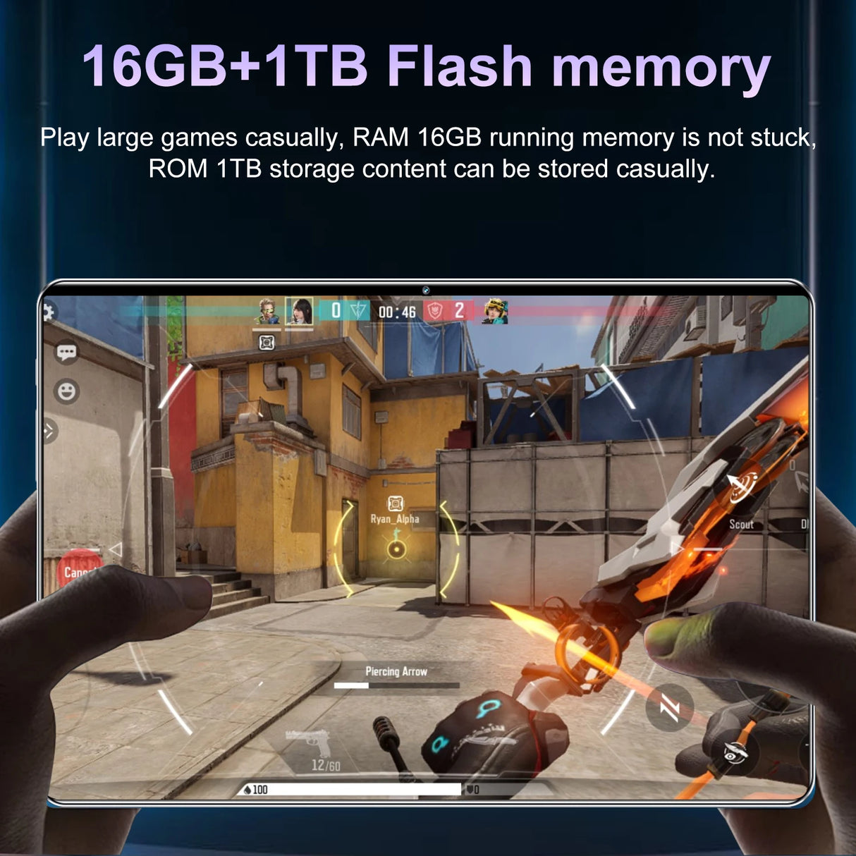 2025 5G New 10.36Inch Tablet Android 16GB RAM 1TB ROM Android 13.0 12000mAh Battery 16MP 32MP 10 Core Dual Sim Network Bluetooth