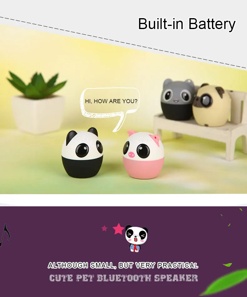 Altavoz Bluetooth para exteriores, minialtavoz TWS para fiestas con diseño de animales de dibujos animados para Navidad. La mejor opción para regalar a un niño.