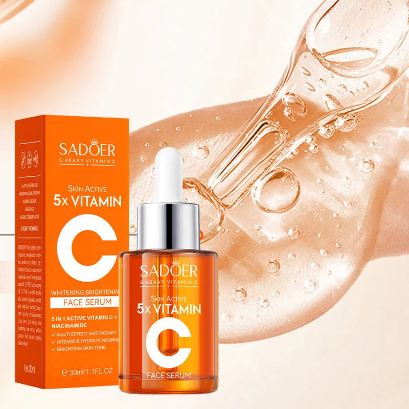 Suero hidratante con vitamina C, 5 funciones, hidratante facial, reparador, reduce los poros, ilumina, productos coreanos para el cuidado de la piel.