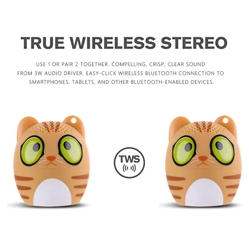 Altavoz Bluetooth para exteriores, minialtavoz TWS para fiestas con diseño de animales de dibujos animados para Navidad. La mejor opción para regalar a un niño.