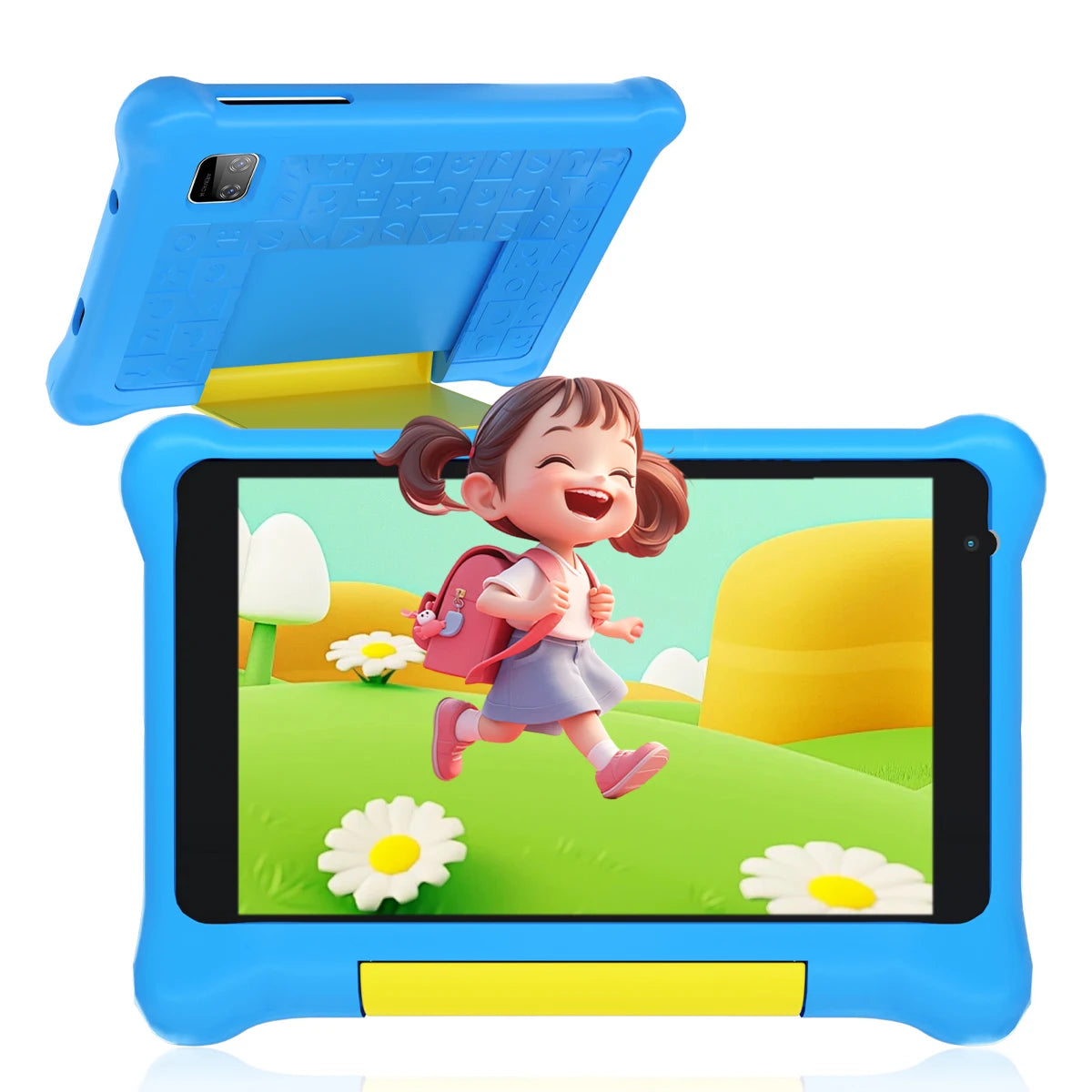 Tablette enfant TK707 7 pouces Android 13 Quad Core 5 Go RAM 32 Go ROM 128 Go extensible WiFi Bluetooth Cadeau enfant Logiciel pour enfants Manette de jeu