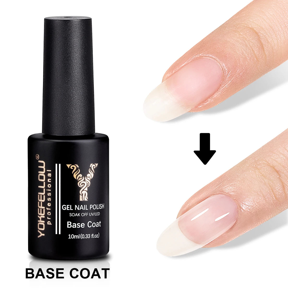 Esmalte de uñas en gel YOKEFELLOW de 15 g, color rosa nude, transparente, para construcción, extensión, remojo, UV LED, acrílico.