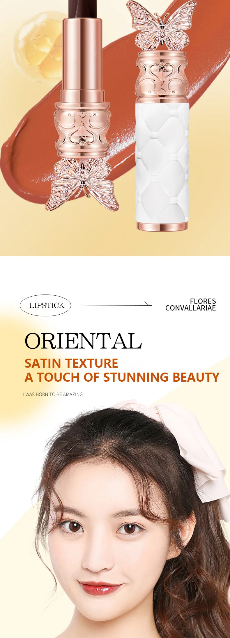 Ocheal Satin-Like Color-Holding Tri-Color Lipstick Waterproof Long Lasting Liquid Lipstick Tint Moisturizing Tear Off Lip Stain