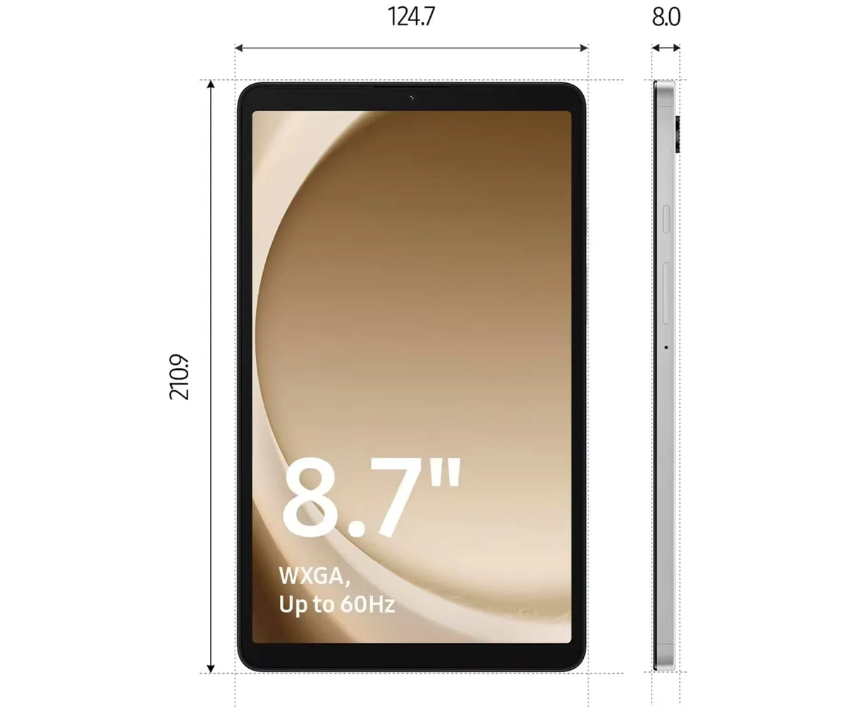Tablette Samsung Galaxy Tab A9 Wi-Fi 4 Go 64 Go Processeur MediaTek Octa Core Écran TFT WXGA+ 8,7 pouces Batterie 5100 mAh SM-X110
