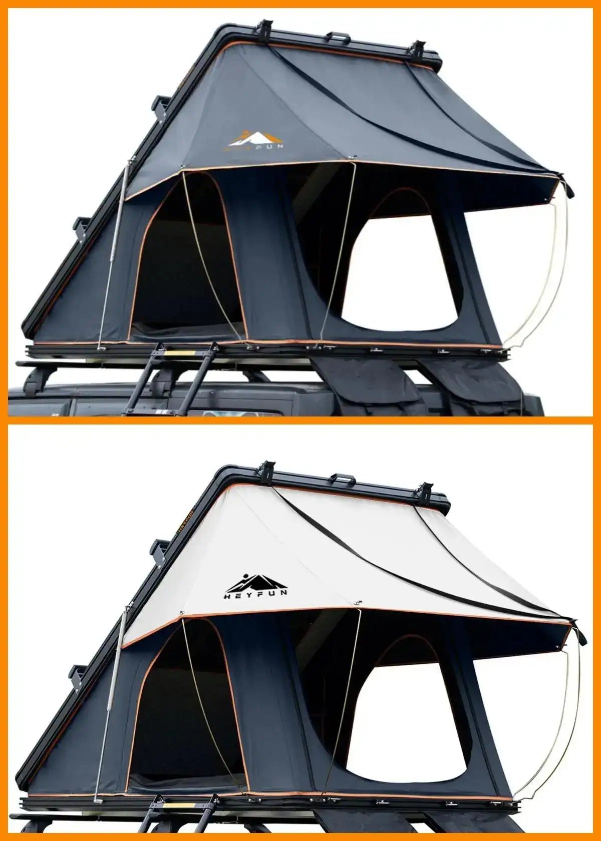 Adventurer Plus Rooftop Tent Hardshell with Side Awning, Air Conditioner Outlet with Bracket, Replaceable Rain Flies - Lootquake