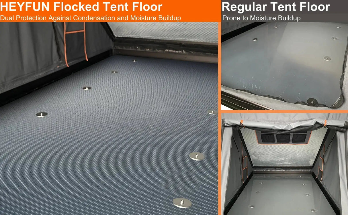 Adventurer Plus Rooftop Tent Hardshell with Side Awning, Air Conditioner Outlet with Bracket, Replaceable Rain Flies - Lootquake