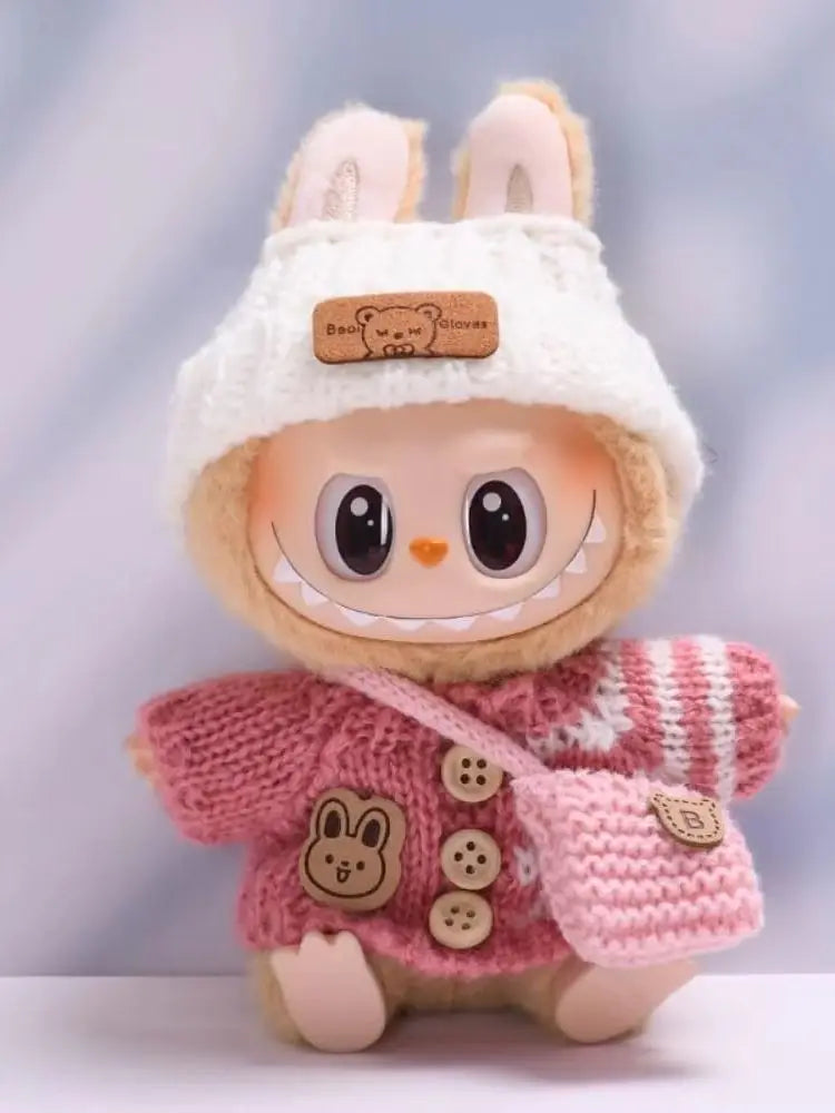 Ropa para muñeca Labubu, accesorios DIY La bubu peluche, disfraz de monstruo Labubu sentado, regalos para coleccionistas (sin muñecas) Lab