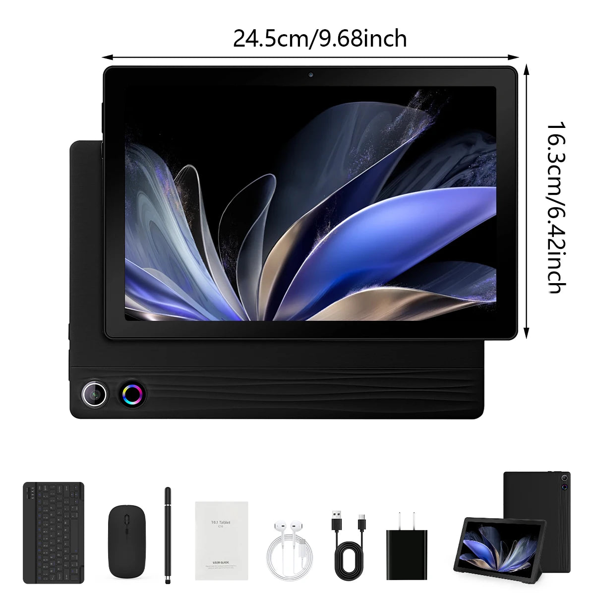 Tableta Android A10L de 10 pulgadas, 12 GB de RAM, 64 GB de ROM, pantalla táctil IPS HD con teclado, estuche, ratón y lápiz óptico, kit de tableta 8 en 1