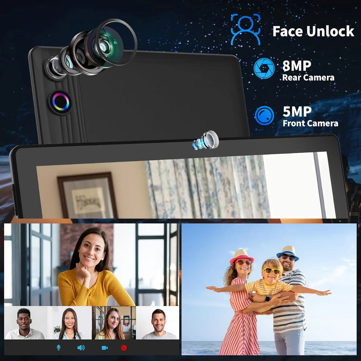 Tableta Android A10L de 10 pulgadas, 12 GB de RAM, 64 GB de ROM, pantalla táctil IPS HD con teclado, estuche, ratón y lápiz óptico, kit de tableta 8 en 1