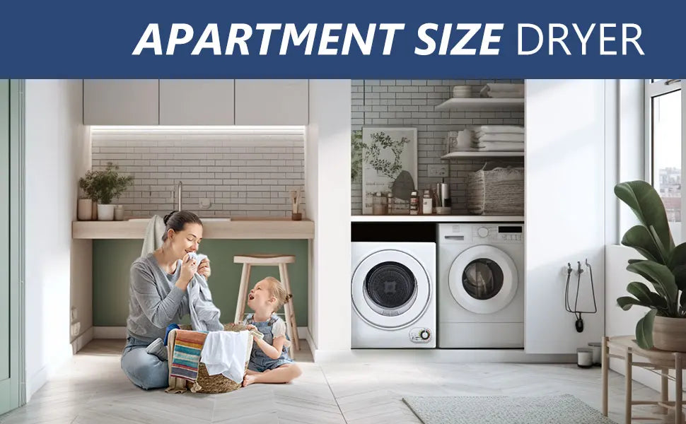 Sèche-linge compact SIMZLIFE 110 V 850 W, capacité de 1,5 pi³, cuve en acier inoxydable, pour camping-cars et appartements, 3 modes de séchage