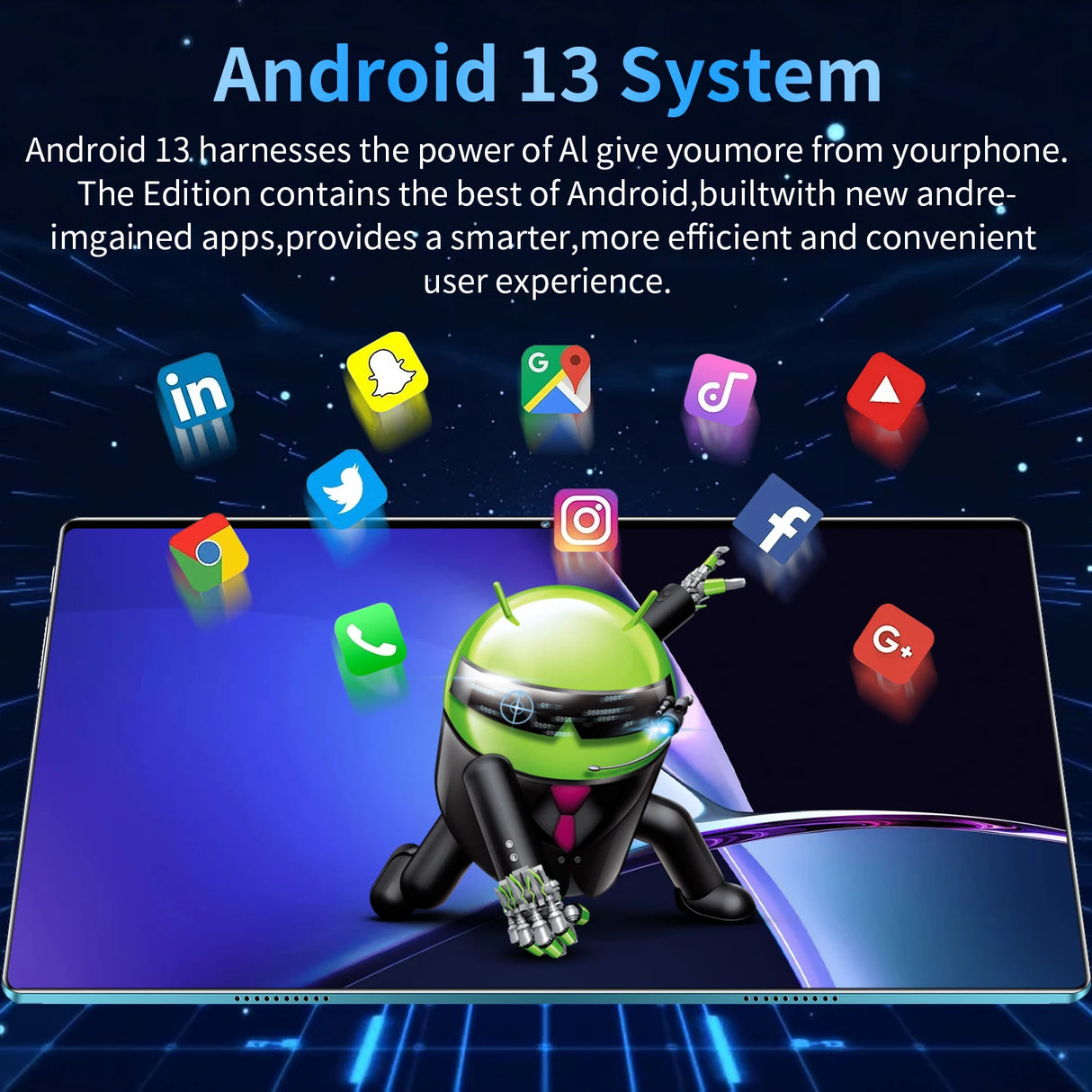 Tablette Android 13.0 de 10,36 pouces, version mondiale 2025, 16 Go de RAM, 1 To de ROM, 16 MP, 32 MP, 12 000 mAh, réseau Bluetooth, 5G, Wi-Fi