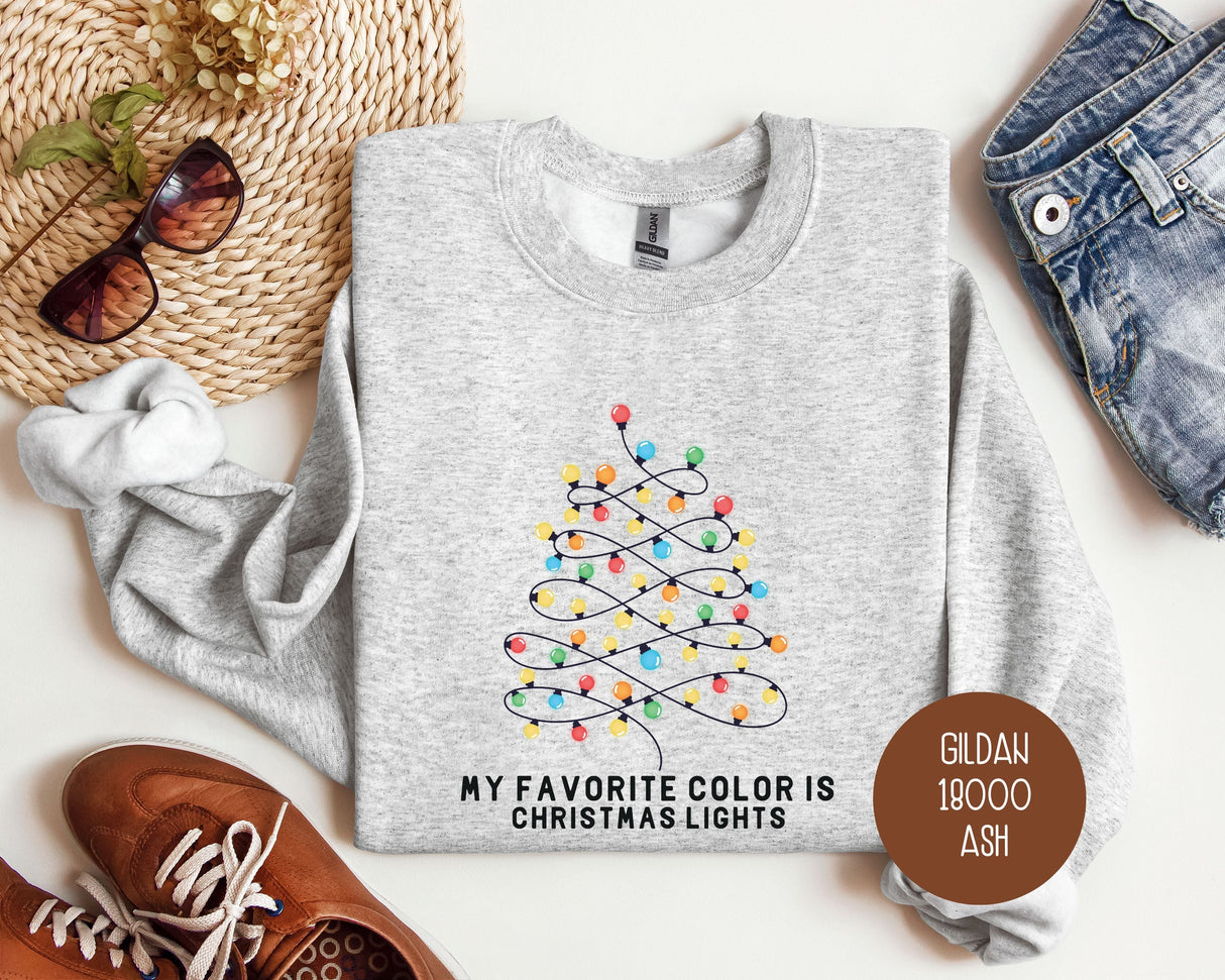 My Favorite Color is Christmas Lights Sweatshirt