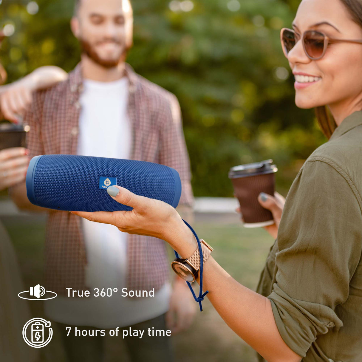 Pursonic Peak Wireless Speaker & Pursonic Waterproof Wireless Speaker Bundle – 360° Hi-Res Sound Anywhere, Anytime-1