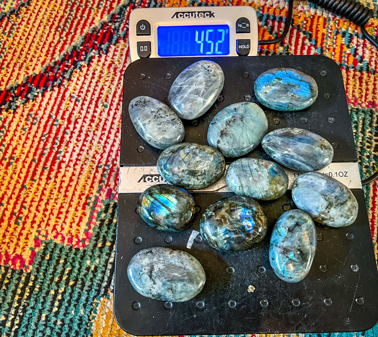 Bulk BLUE Labradorite PalmStone, 1 Lb Bulk Labradorite Crystal Palms