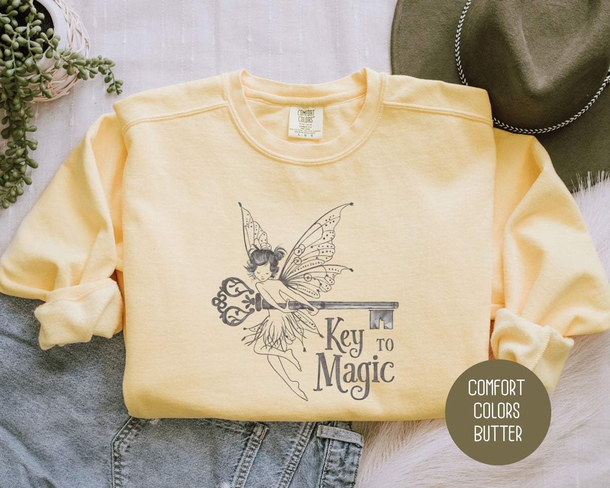 Fairy Key to Magic Comfort Colors Sweatshirt-0