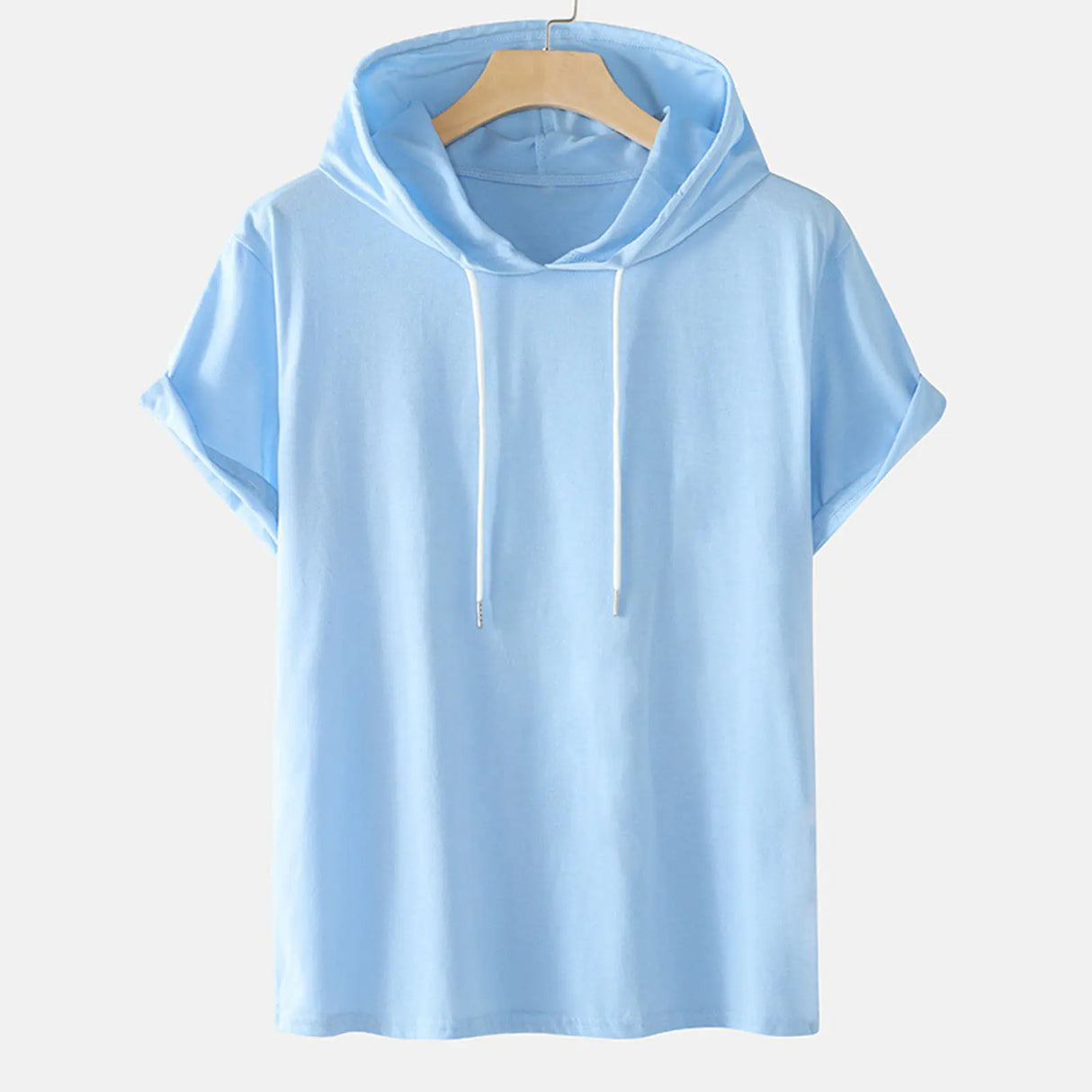 Plus Size Men's Hooded T-Shirts with Drawstring (Summer) - Lootquake