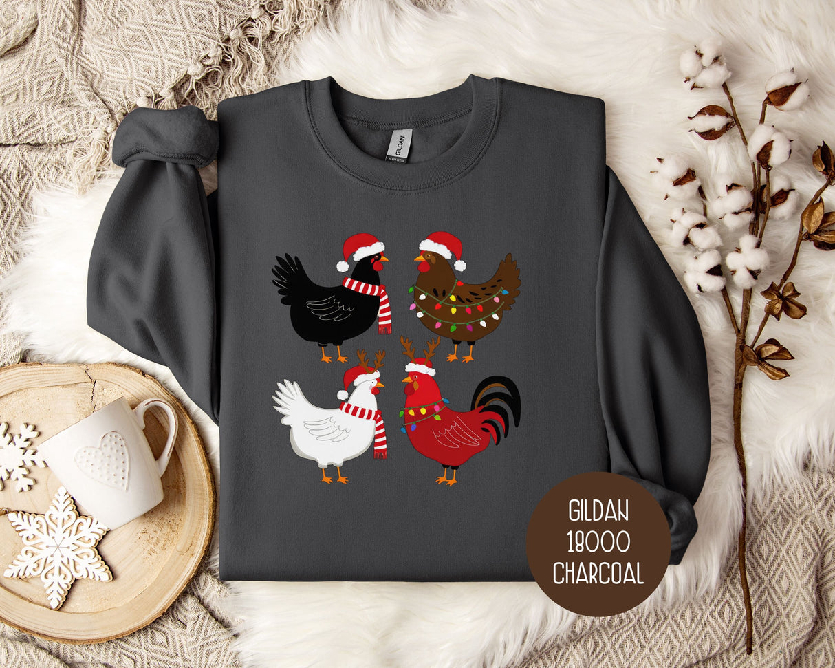 Cute Chickens Christmas Sweatshirt