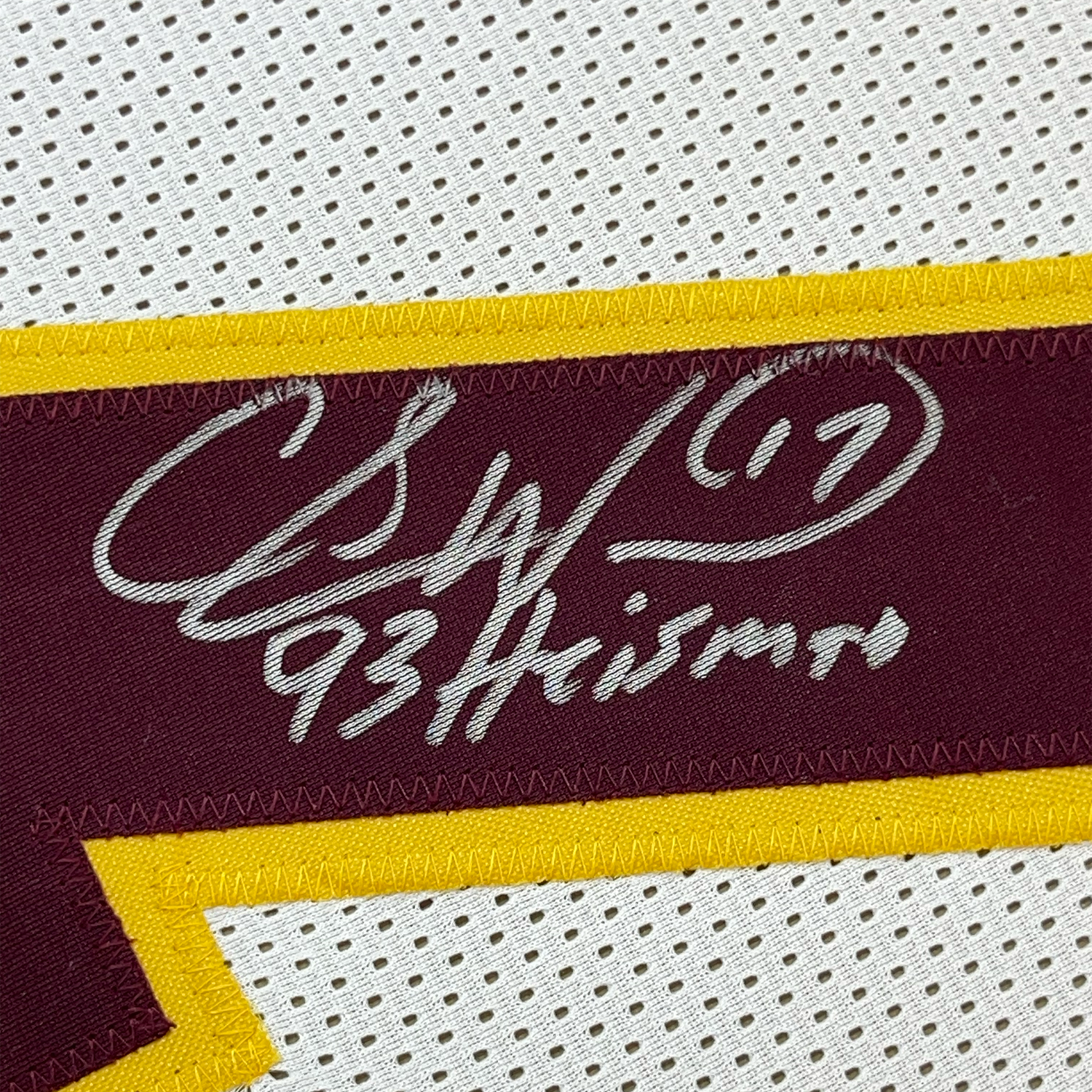 Camiseta de fútbol americano universitario enmarcada, autografiada y firmada por Charlie Ward, 35 x 39, 93 Heisman, Florida State FSU, color blanco, JSA COA