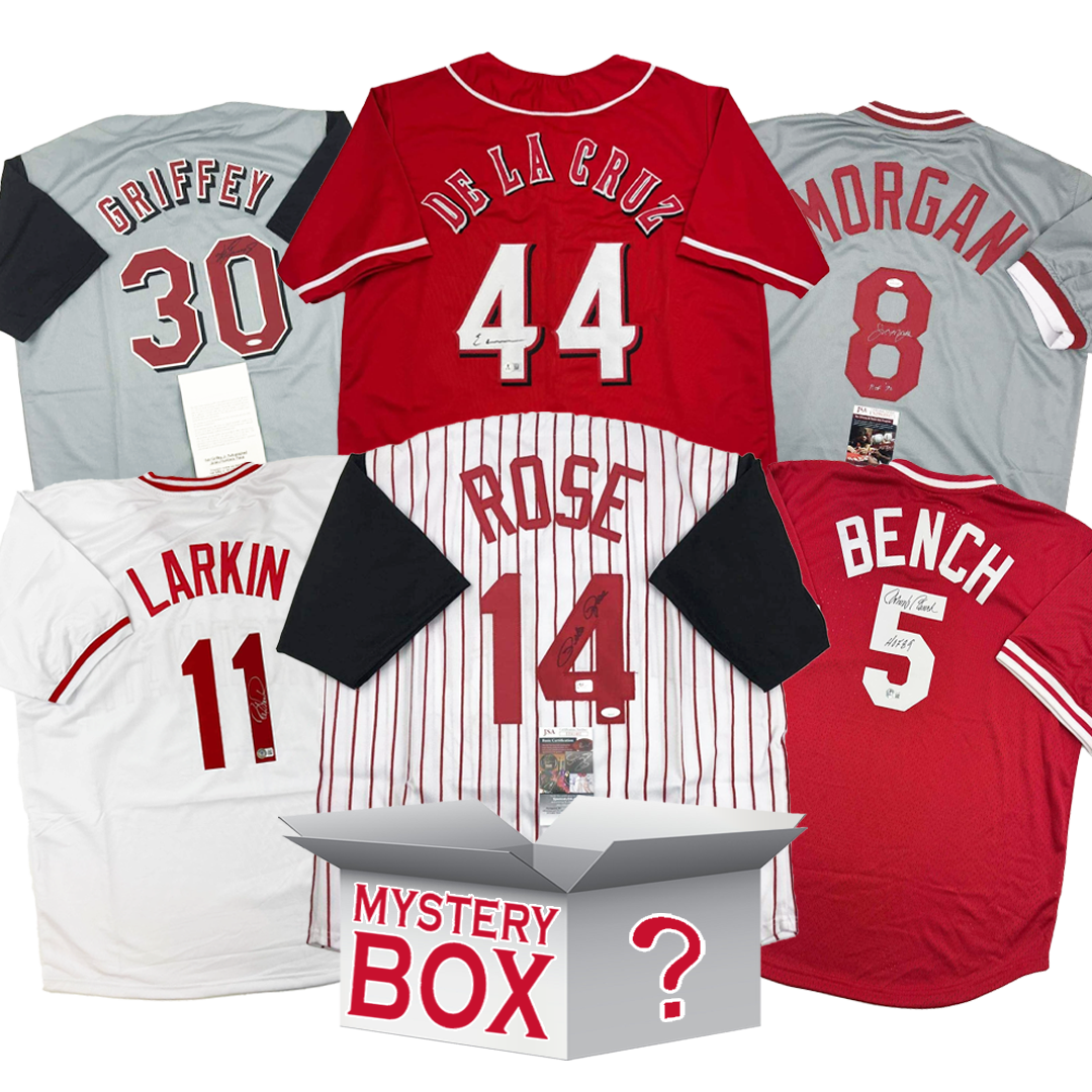 Autographed/Signed Cincinnati Baseball Jersey Mystery Box with PSA JSA or Beckett COA