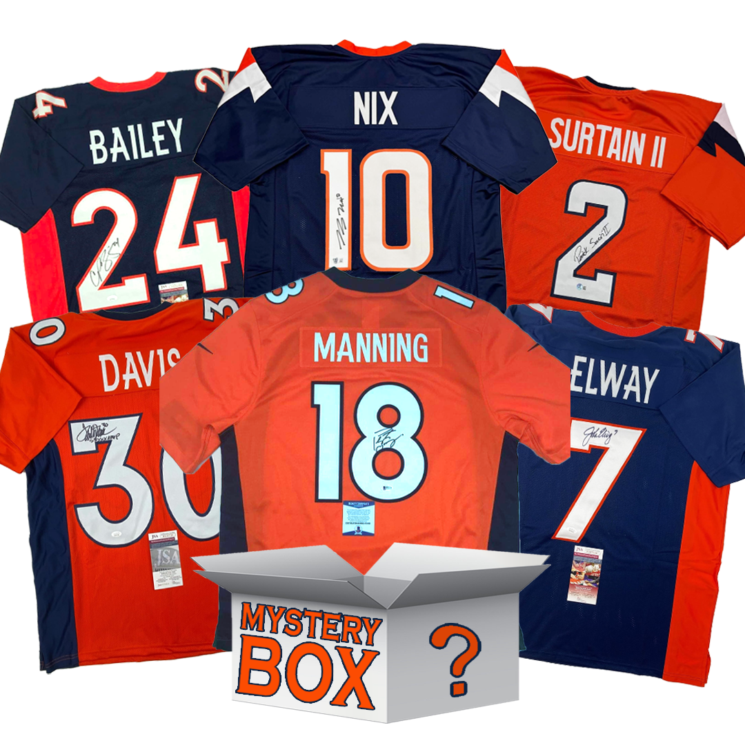 Autographed/Signed Denver Football Jersey Mystery Box with PSA JSA or Beckett COA