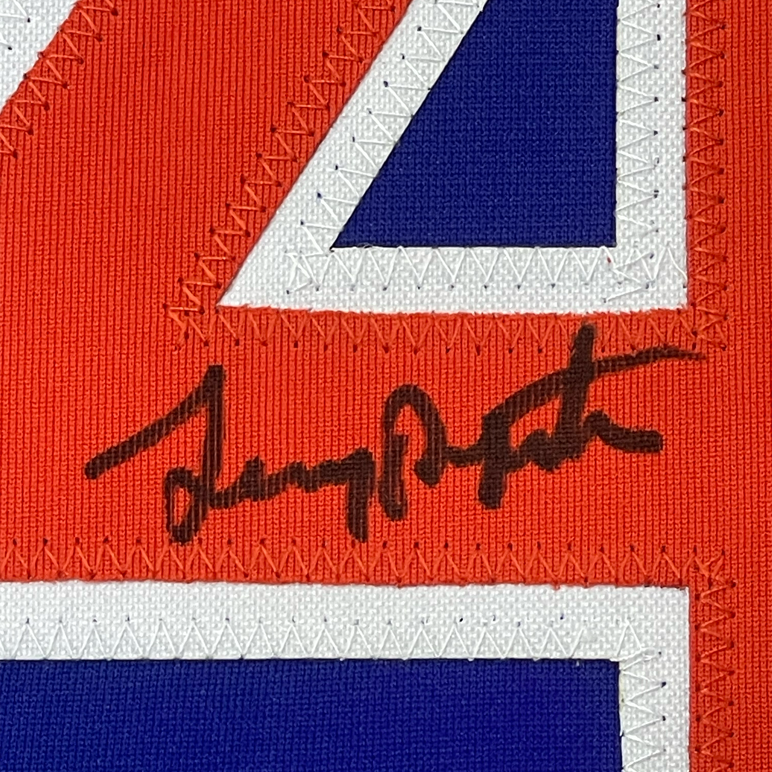 Camiseta de béisbol azul de Nueva York de 35 x 39, enmarcada, autografiada y firmada por Lenny Dykstra (JSA COA)