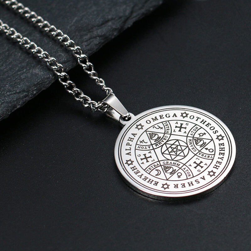 Enochian Rune Hexagram Stainless Steel Pendant