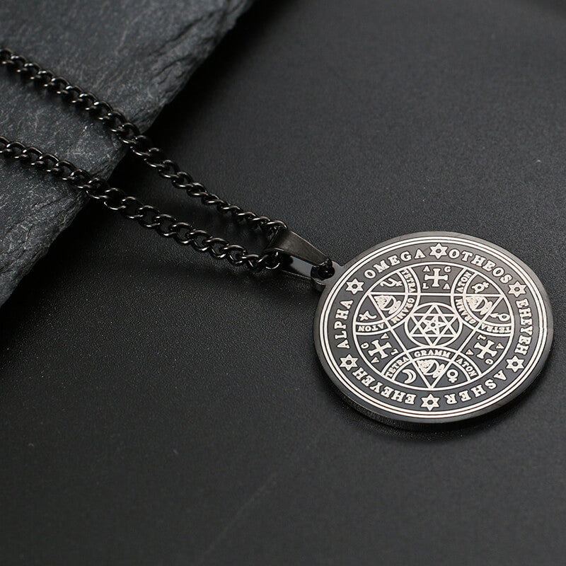 Enochian Rune Hexagram Stainless Steel Pendant