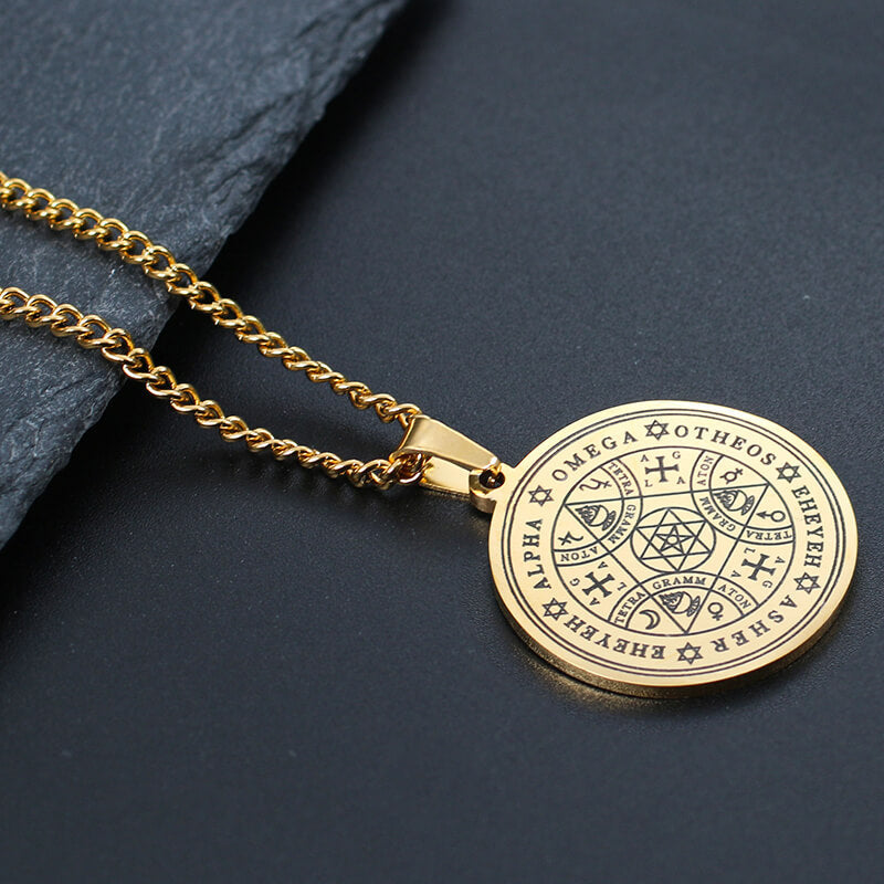 Enochian Rune Hexagram Stainless Steel Pendant