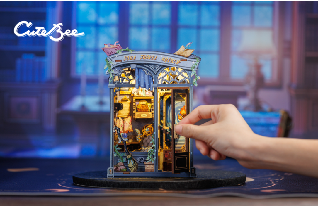 Soul Travel Agency Dollhouse Book Nook Kit - Miniature Wizardi Roombox Kit
