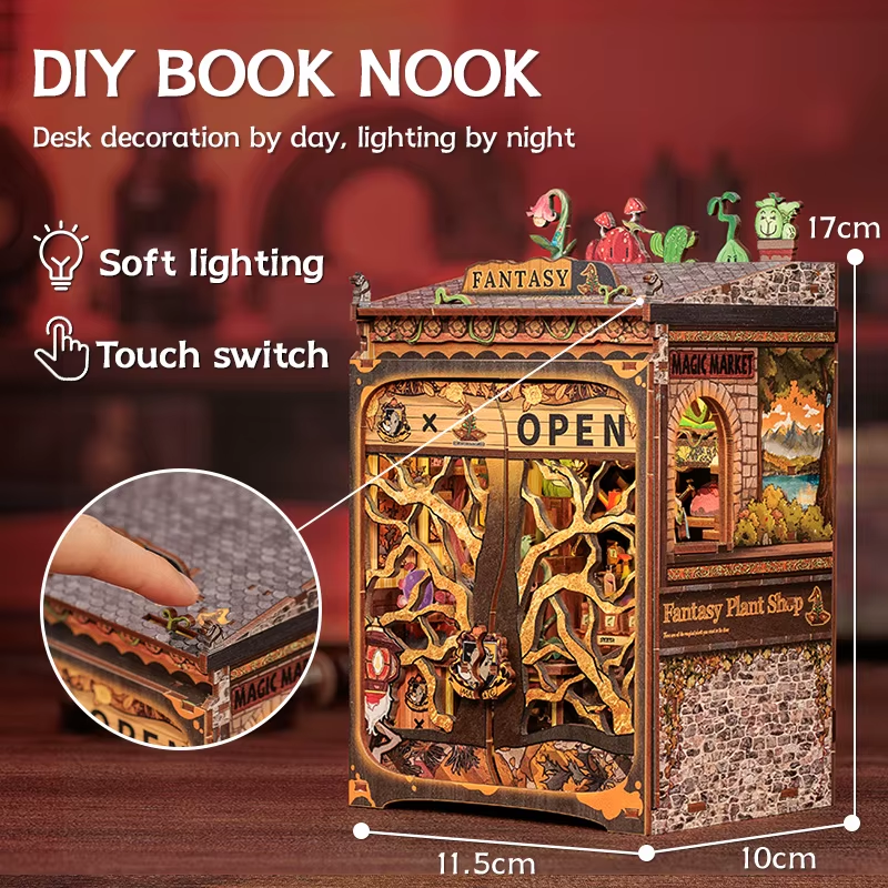 Fantasy Dollhouse Book Nook Kit - Miniature Wizardi Roombox Kit-2