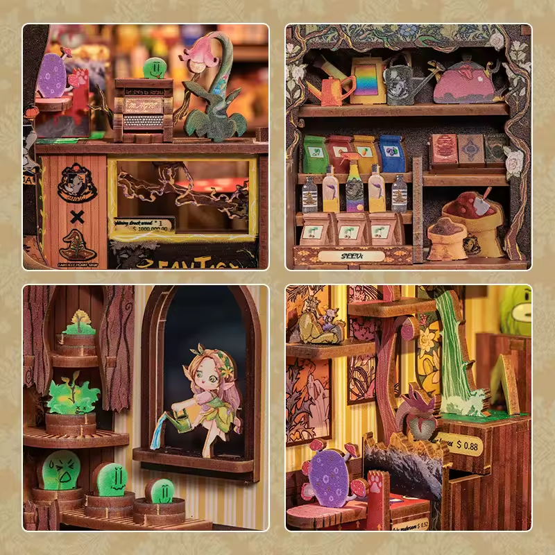 Fantasy Dollhouse Book Nook Kit - Miniature Wizardi Roombox Kit-3