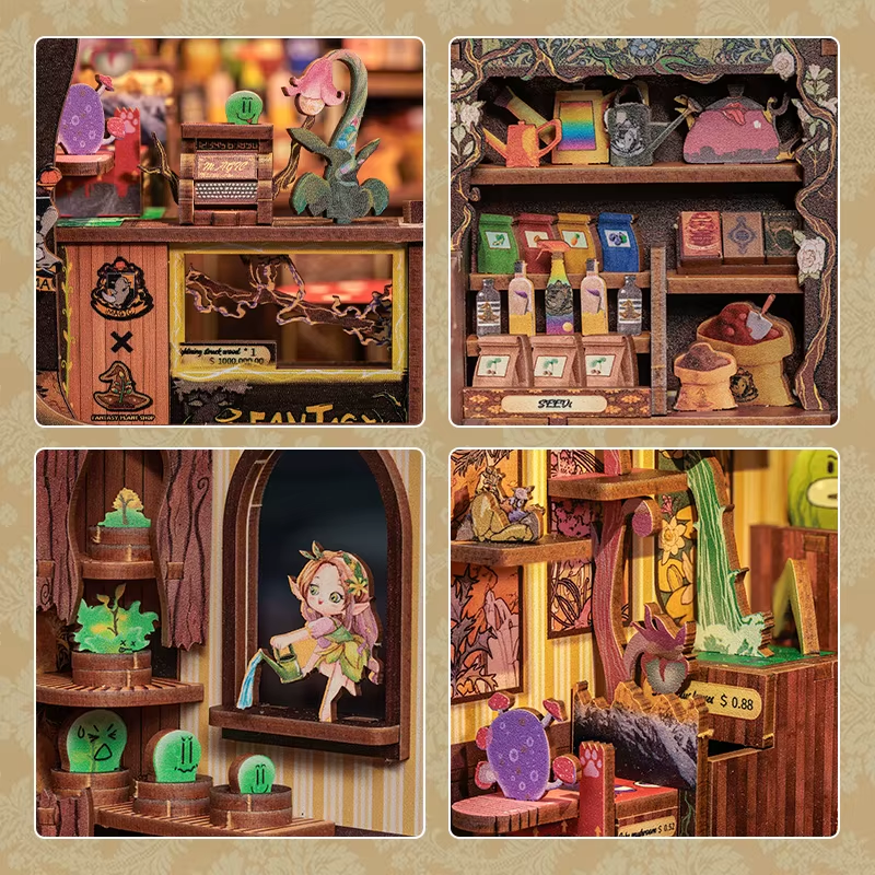 Fantasy Dollhouse Book Nook Kit - Miniature Wizardi Roombox Kit-4