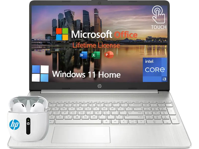 HP Laptop Touchscreen Computer 15 inch Intel 6-Core i3 16GB RAM 1TB SSD Windows 11 Lifetime Office 10-Key Number Pad - Lootquake