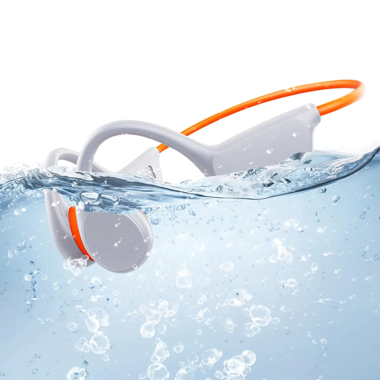 Atopskins Waterproof Headphones for Swimming lPX8 Swimming Headphones with 32GB MP3 Underwater Headphones for Swimming Bluetooth 5.3 Bone Conduction Headphones Waterproof Swimming for Sport (White) - Lootquake