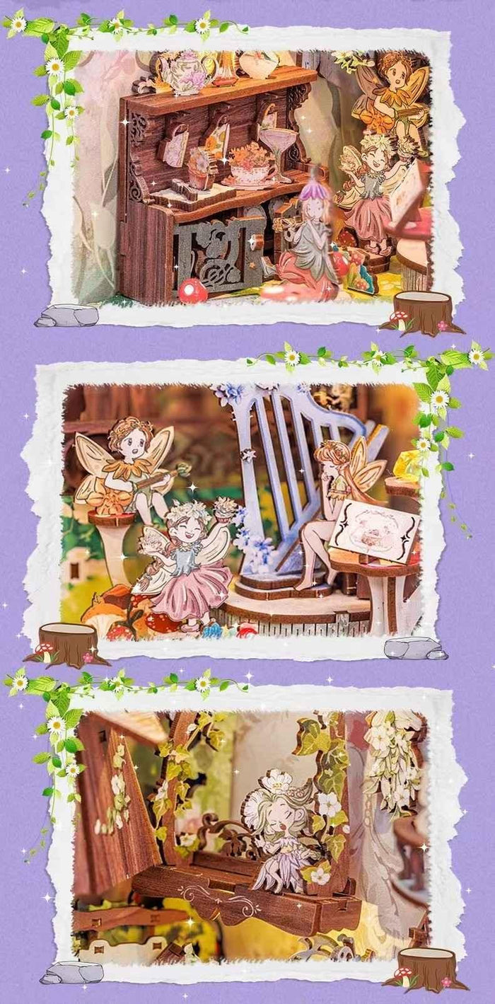 Book Nook Wizardi Miniature - Flower Forest Concert Roombox Kit-3