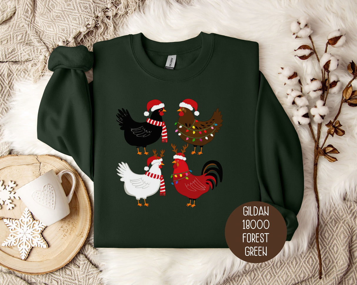 Cute Chickens Christmas Sweatshirt