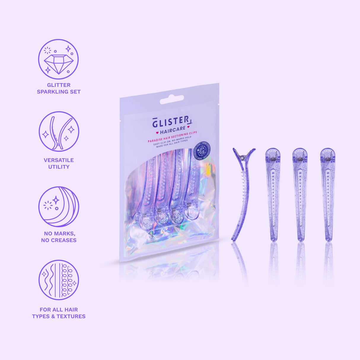 (Paquete de 4) Pinzas para el cabello profesionales para peinar y seccionar