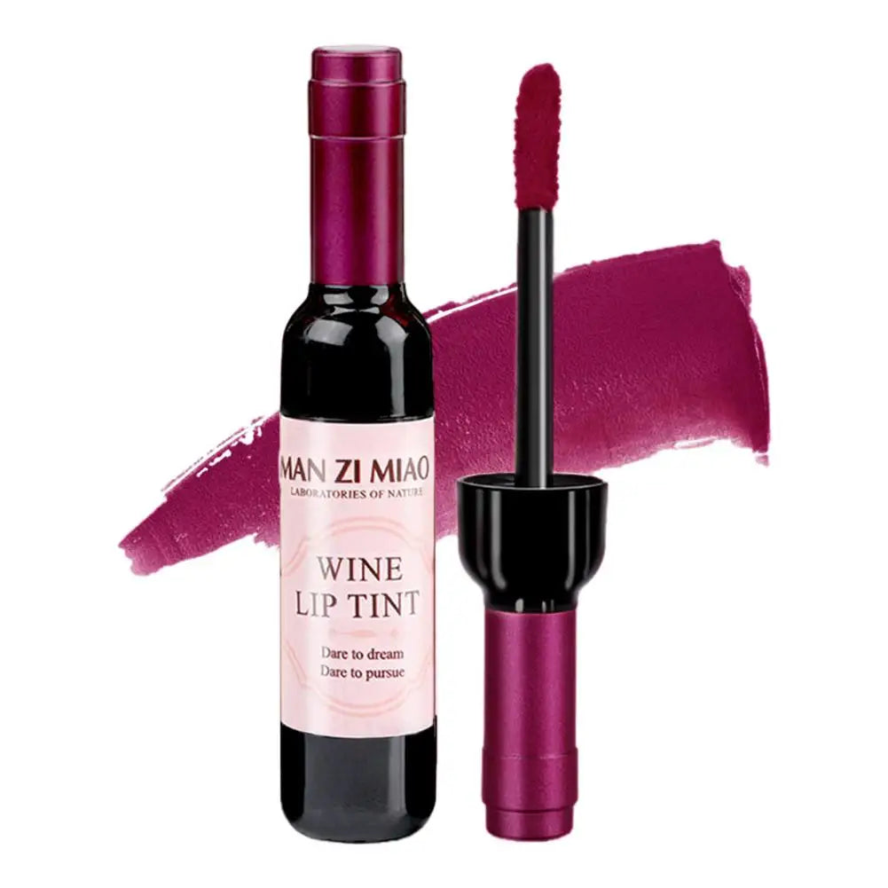 Lápiz labial color vino, tinte labial rosa bebé, brillo labial líquido mate Lipgross, tinte labial resistente al agua de larga duración, lápiz labial antiadherente en vaso.