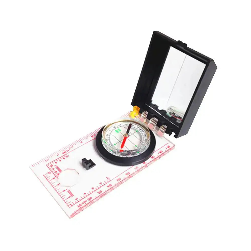 Portable Magnifying Compass Navigation Map Reading Compass with lanyard mirror and ruler for Camping Hiking and Traveling - Lootquake