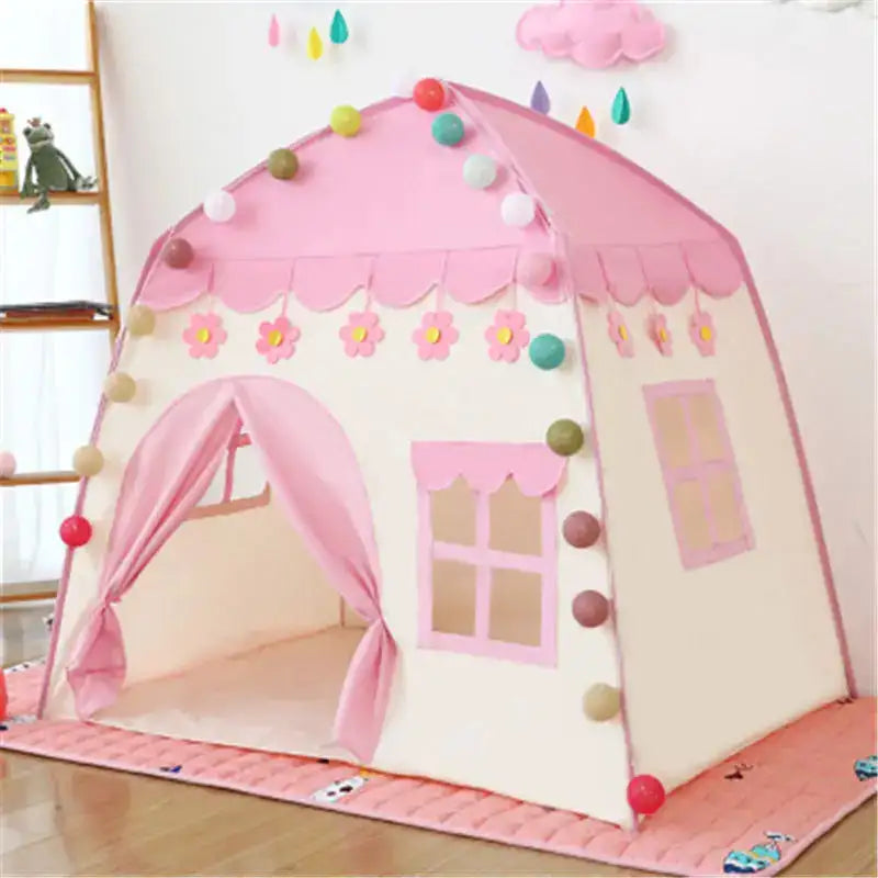 Children's Tent Indoor Outdoor Games Garden Tipi Princess Castle Folding Cubby Toys Tents Enfant Room House Teepee Playhouse - Lootquake