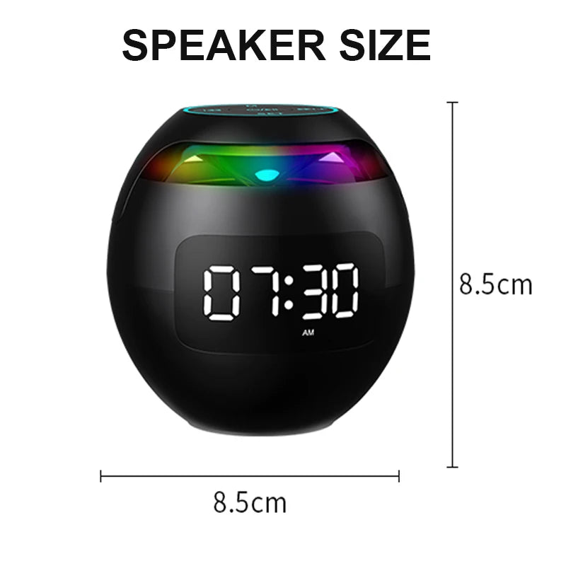 Nuevo mini altavoz Bluetooth inalámbrico con pantalla LED, despertador, tarjeta TF, reproductor de música MP3 para PC y teléfono.