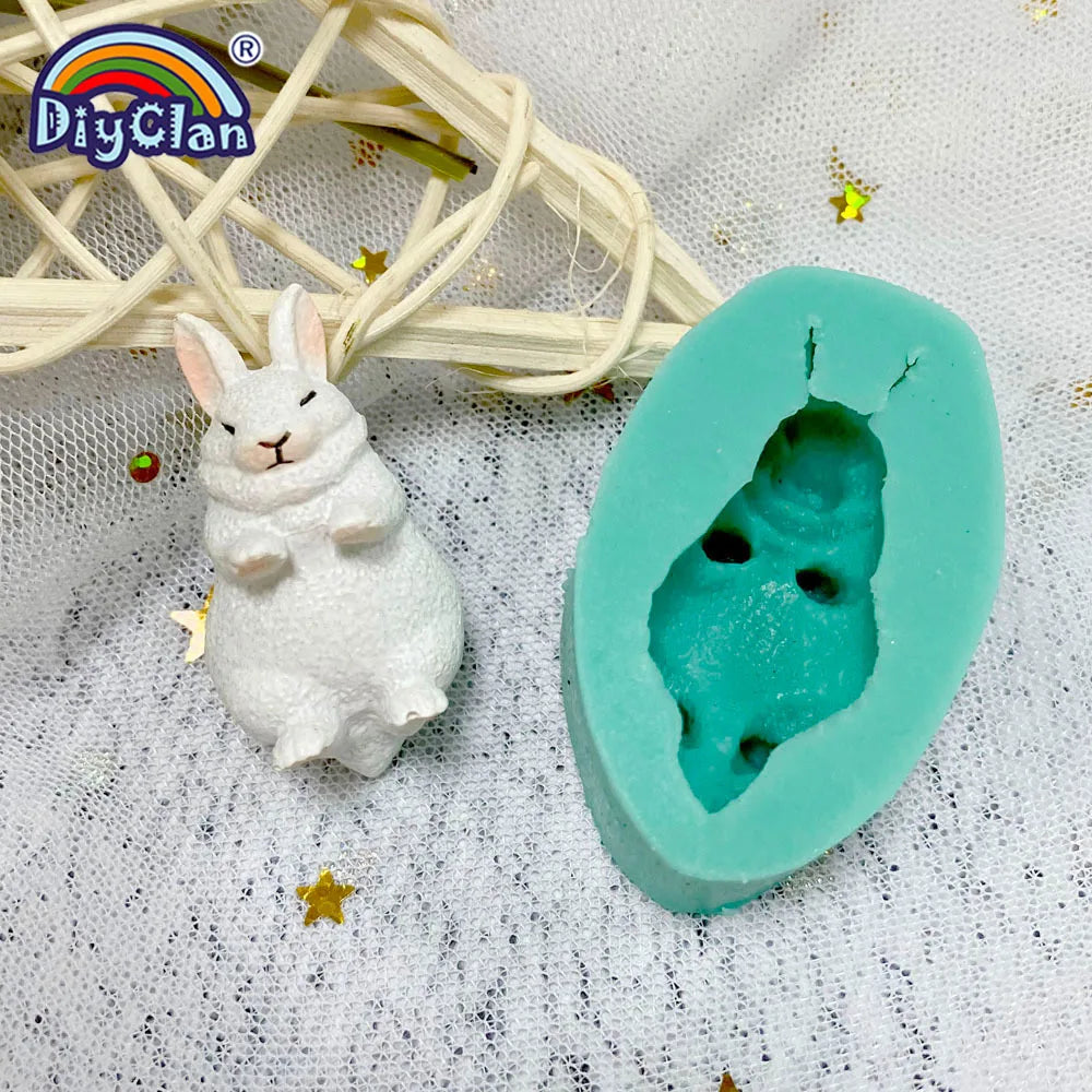 Mini White Rabbit Silicone Fondant Cake Decorating Molds Easter Bunny Chocolate Mould Baking Tools Animal Epoxy Resin Kitchen - Lootquake