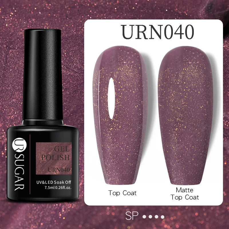 UR SUGAR 7.5ml Nude Glitter Color Gel Nail Polish Winter Warm Color Series Semi-permanent Varnish Professionals Manicure
