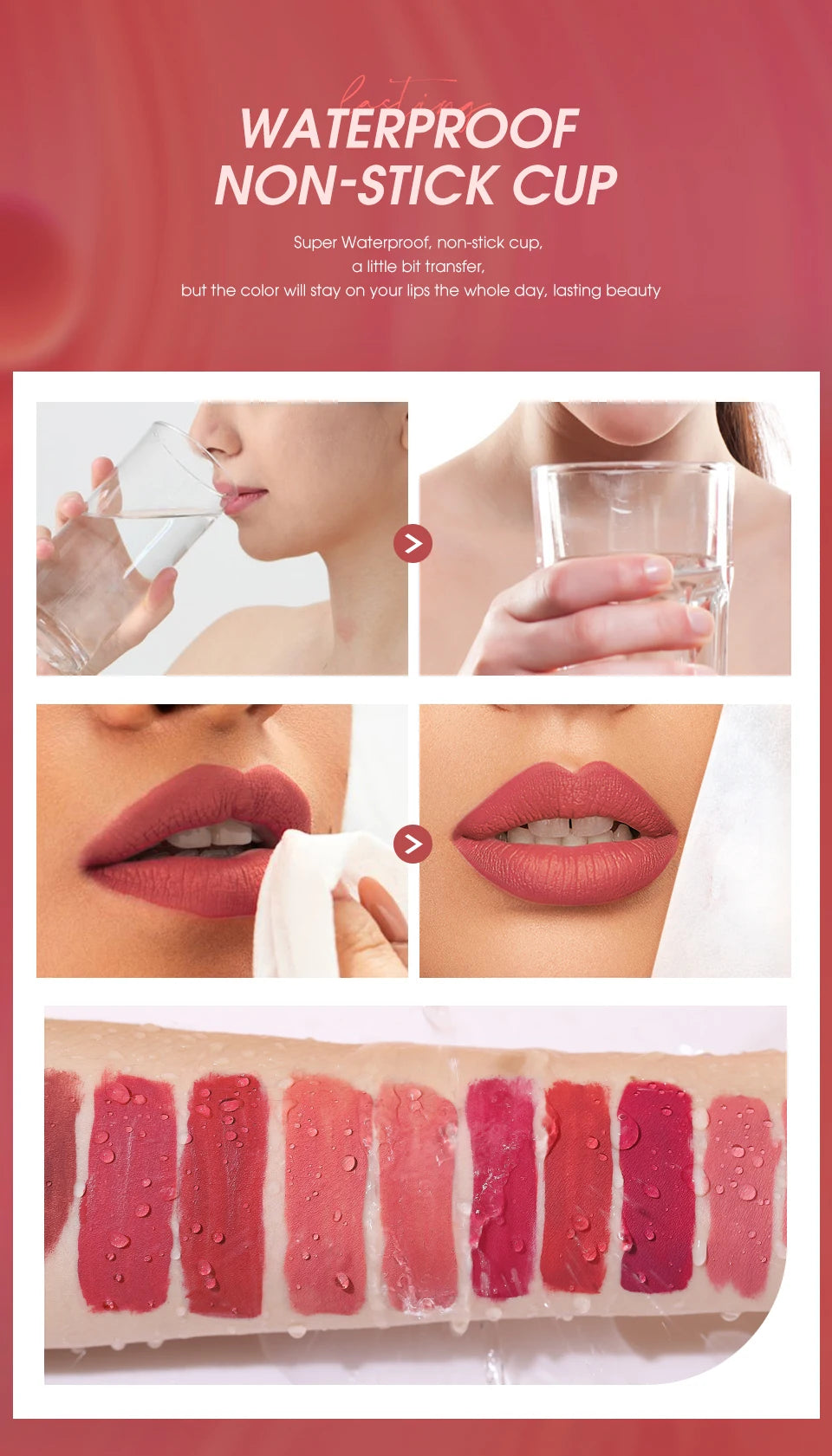 Rouge à lèvres liquide O.TWO.O 12 couleurs, fini mat, brillant à lèvres sexy et soyeux, résistant à l'eau, résistant aux baisers, longue durée, teinte pour les lèvres, cosmétiques