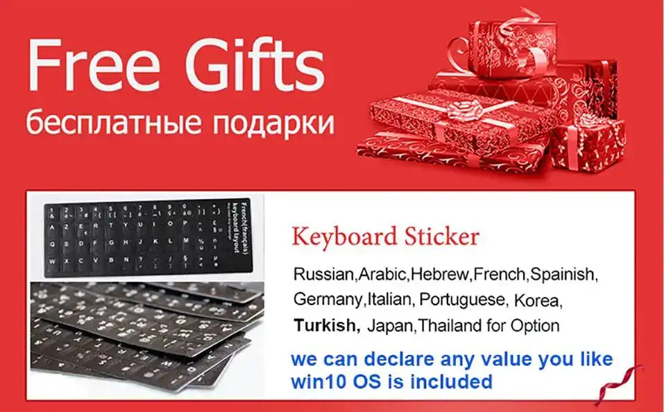 Russian keyboard 15.6 Inch DDR4 16GB RAM Intel Celeron N5095 WiFi Business Office Online Class Notebook Window 10 - Lootquake